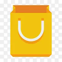 黄色扁平化商务纸袋-空若网 黄色扁平化商务纸袋-空若网