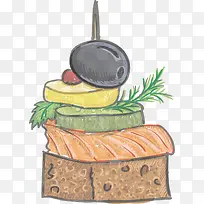 手绘美食素材-空若网 手绘美食素材-空若网