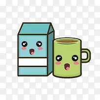 牛奶盒牛奶杯手绘卡通-空若网 牛奶盒牛奶杯手绘卡通-空若网