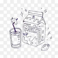 黑白牛奶手绘-空若网 黑白牛奶手绘-空若网