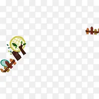 可爱卡通彩笔篱笆插画-空若网 可爱卡通彩笔篱笆插画-空若网