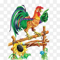 手绘卡通公鸡形象-空若网 手绘卡通公鸡形象-空若网