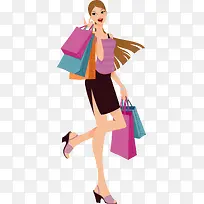 购物美女矢量素材-空若网 购物美女矢量素材-空若网