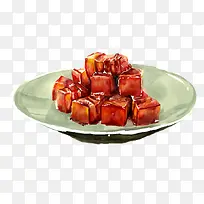 中国风美食餐饮水彩红烧肉产品实-空若网 中国风美食餐饮水彩红烧肉产品实-空若网