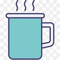 蓝色卡通线条水杯-空若网 蓝色卡通线条水杯-空若网