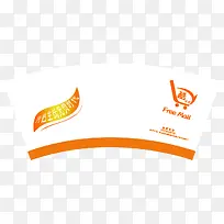 橙色描边纸杯素材-空若网 橙色描边纸杯素材-空若网