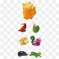 水果、蔬菜做成的动物-空若网 水果、蔬菜做成的动物-空若网