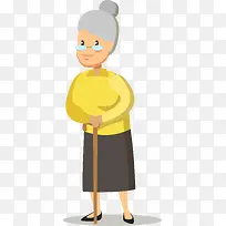 卡通扁平化老太太-空若网 卡通扁平化老太太-空若网