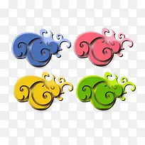 矢量彩色云朵素材-空若网 矢量彩色云朵素材-空若网