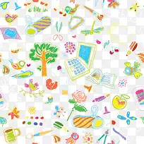 彩色卡通树木花朵-空若网 彩色卡通树木花朵-空若网