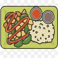 矢量蘸料盖饭快餐素材-空若网 矢量蘸料盖饭快餐素材-空若网