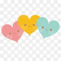 矢量红黄蓝爱心气球-空若网 矢量红黄蓝爱心气球-空若网