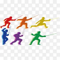 七彩虹击剑运动剪影插图集.-空若网 七彩虹击剑运动剪影插图集.-空若网