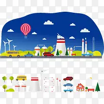 矢量扁平化建筑景观-空若网 矢量扁平化建筑景观-空若网