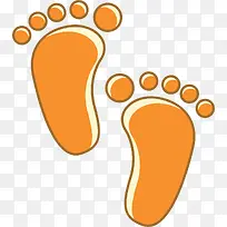 橙色扁平卡通脚丫子-空若网 橙色扁平卡通脚丫子-空若网