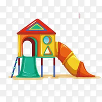 卡通手绘游乐园滑梯-空若网 卡通手绘游乐园滑梯-空若网