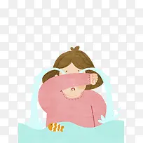 手绘擦眼泪的女孩-空若网 手绘擦眼泪的女孩-空若网