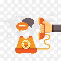 彩色打电话的手臂矢量图-空若网 彩色打电话的手臂矢量图-空若网