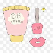 卡通手绘美妆宝宝霜指甲油口红元-空若网 卡通手绘美妆宝宝霜指甲油口红元-空若网