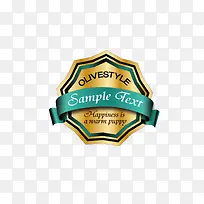 多边形丝带精美装饰标签-空若网 多边形丝带精美装饰标签-空若网