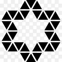 星星点缀的小三角形的轮廓图标-空若网 星星点缀的小三角形的轮廓图标-空若网