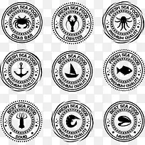 创意海鲜食品标签矢量素材-空若网 创意海鲜食品标签矢量素材-空若网