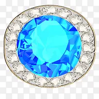 矢量裸钻蓝色宝石圆形-空若网 矢量裸钻蓝色宝石圆形-空若网