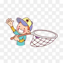 小卡通人物捉昆虫-空若网 小卡通人物捉昆虫-空若网