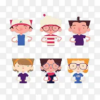 扁平化卡通形象素材-空若网 扁平化卡通形象素材-空若网