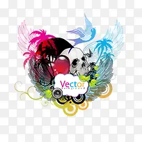 骷髅头翅膀飞鸟-空若网 骷髅头翅膀飞鸟-空若网