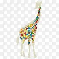 手绘水彩长颈鹿-空若网 手绘水彩长颈鹿-空若网
