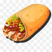 卡通卷饼食物设计矢量图-空若网 卡通卷饼食物设计矢量图-空若网