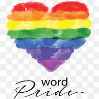 水彩手绘彩虹爱心-空若网 水彩手绘彩虹爱心-空若网