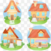 矢量手绘卡通房屋-空若网 矢量手绘卡通房屋-空若网