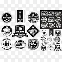 创意黑色食品酒类标签矢量素材-空若网 创意黑色食品酒类标签矢量素材-空若网