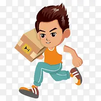 手绘卡通快递员-空若网 手绘卡通快递员-空若网