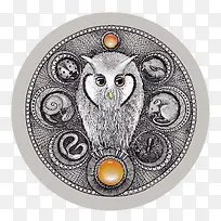 矢量猫头鹰和食谱-空若网 矢量猫头鹰和食谱-空若网