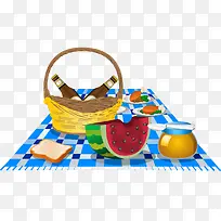 野餐的食物设计矢量图-空若网 野餐的食物设计矢量图-空若网