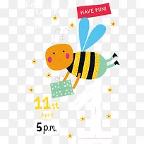 飞行的小蜜蜂矢量素材-空若网 飞行的小蜜蜂矢量素材-空若网