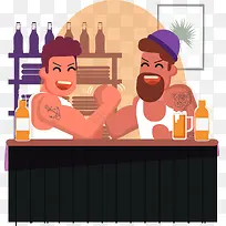 手绘小清新酒吧吧台插画图案-空若网 手绘小清新酒吧吧台插画图案-空若网