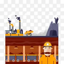 卡通挖矿工人矢量图-空若网 卡通挖矿工人矢量图-空若网