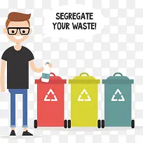 矢量彩色垃圾箱分类-空若网 矢量彩色垃圾箱分类-空若网