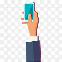 手握手机扁平矢量插画-空若网 手握手机扁平矢量插画-空若网