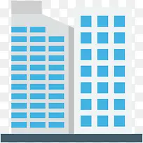 手绘蓝色扁平化大厦大楼-空若网 手绘蓝色扁平化大厦大楼-空若网