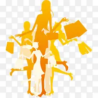 卡通时尚女郎剪影-空若网 卡通时尚女郎剪影-空若网