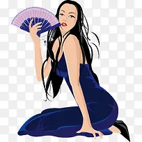 卡通性感女郎矢量-空若网 卡通性感女郎矢量-空若网