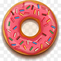 美味红色圆形甜甜圈-空若网 美味红色圆形甜甜圈-空若网