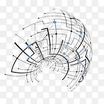 矢量蓝色漩涡线条电流电路-空若网 矢量蓝色漩涡线条电流电路-空若网