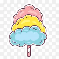 手绘卡通彩色棒棒糖棉花糖-空若网 手绘卡通彩色棒棒糖棉花糖-空若网