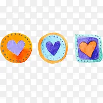 水彩爱心时钟按钮-空若网 水彩爱心时钟按钮-空若网